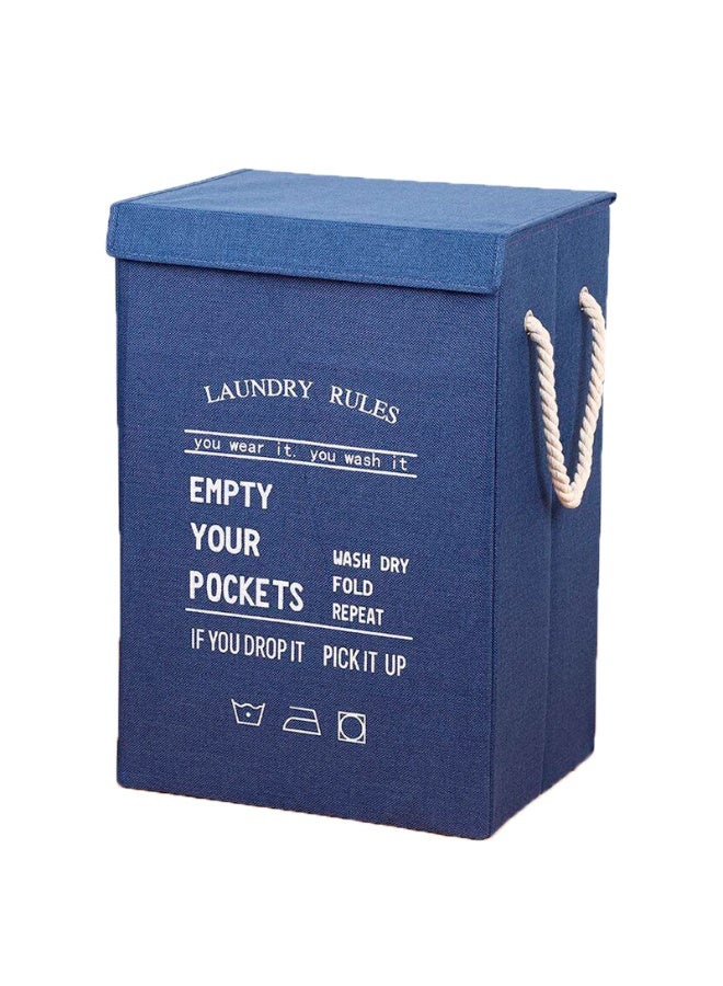 72L Laundry Basket with Lid,Navy Blue Large Collapsible Laundry Hamper with Handles,Dirty Clothes Hamper for Dirty Clothes,Bedroom,Bathroom,Laundry Room,Dorm, College,Home Storage - Image 1