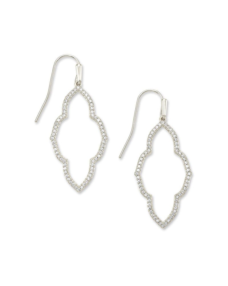 Kendra Scott Abbie Small Open Frame Earring in Silver-Plated Brass, Fashion Jewelry for Women, Rhodium - Image 1