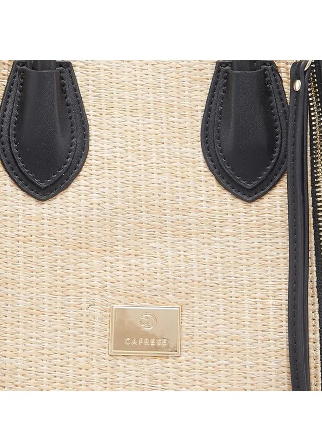 CAPRESE Caprese Georgia Satchel, Black-Medium | Self-Designed Handbag for Women with Secure Top Zip | Perfect for Casual & Daily Use