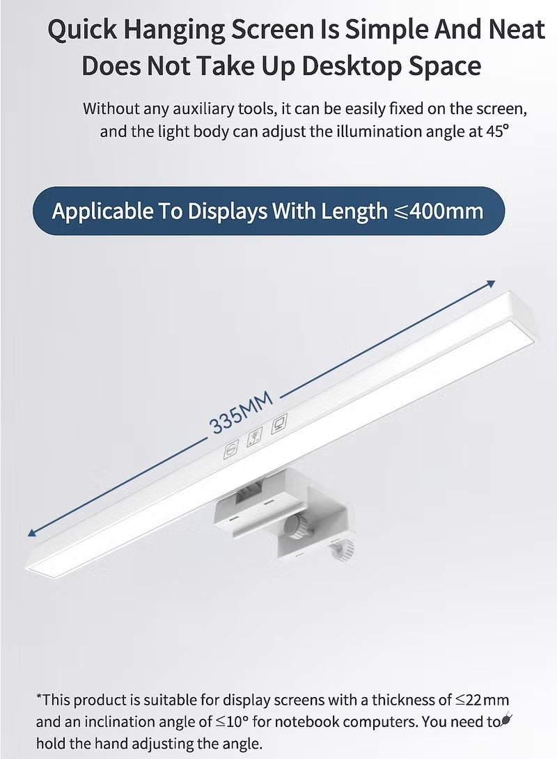 USB Powered Computer Monitor Laptop Lamp for Office/Home/Gaming/Desk with Adjustable Brightness/White 330MM - Image 5