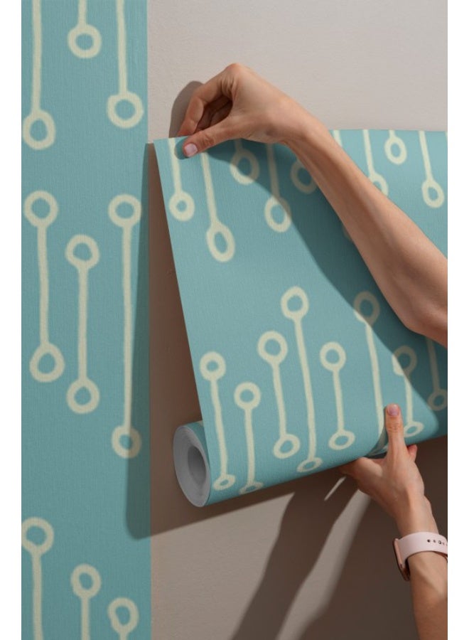 Home Gallery Abstract Pattern Design Fabric Wallpaper Covers An Area ​​Up To 4.2Mx3M With Adhesive  And Smoothing Tool - Image 2