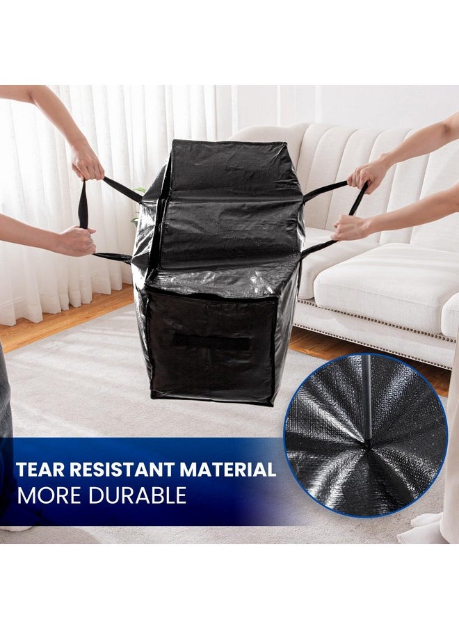 Taili TAILI Extra Large Moving Bags, 6 Pack Black Heavy Duty Totes For Storage with Visible Window, Wrap Around Handles, Storage Bags for Space Saving, Alternative to Moving Boxes  - Image 5