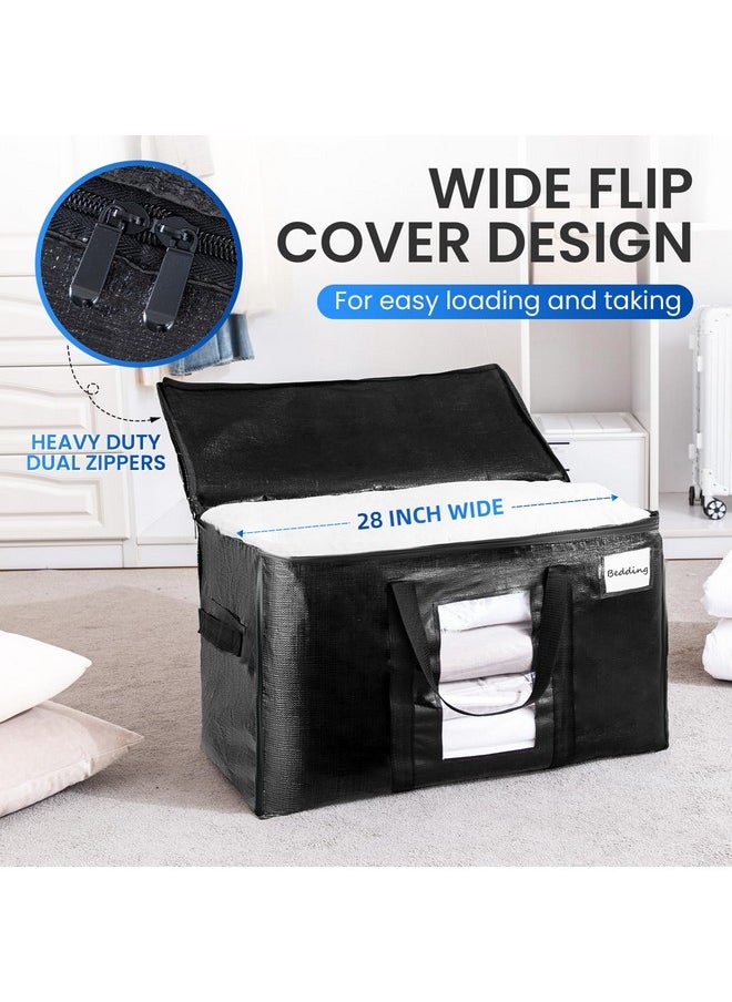 Taili TAILI Extra Large Moving Bags, 6 Pack Black Heavy Duty Totes For Storage with Visible Window, Wrap Around Handles, Storage Bags for Space Saving, Alternative to Moving Boxes  - Image 3