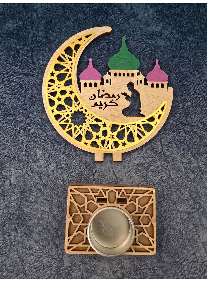 الزعابية حامل شموع أنيق على شكل هلال ومسجد - رمضان كريم - Image 4