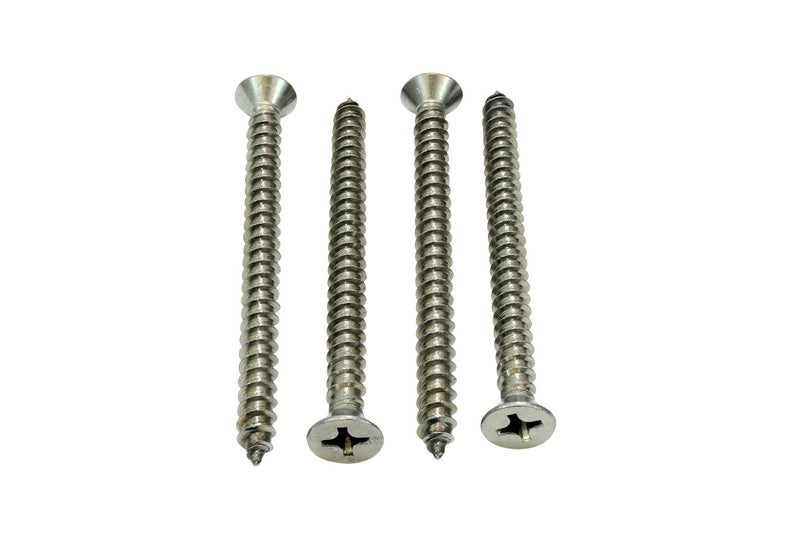 Bolt Dropper #14 X 3'' Stainless Steel Flat Head Phillips Wood Screw, (25 pc), 18-8 (304) Stainless Steel Sheet Metal Screws - Type A Point, Plain Finish - Image 4
