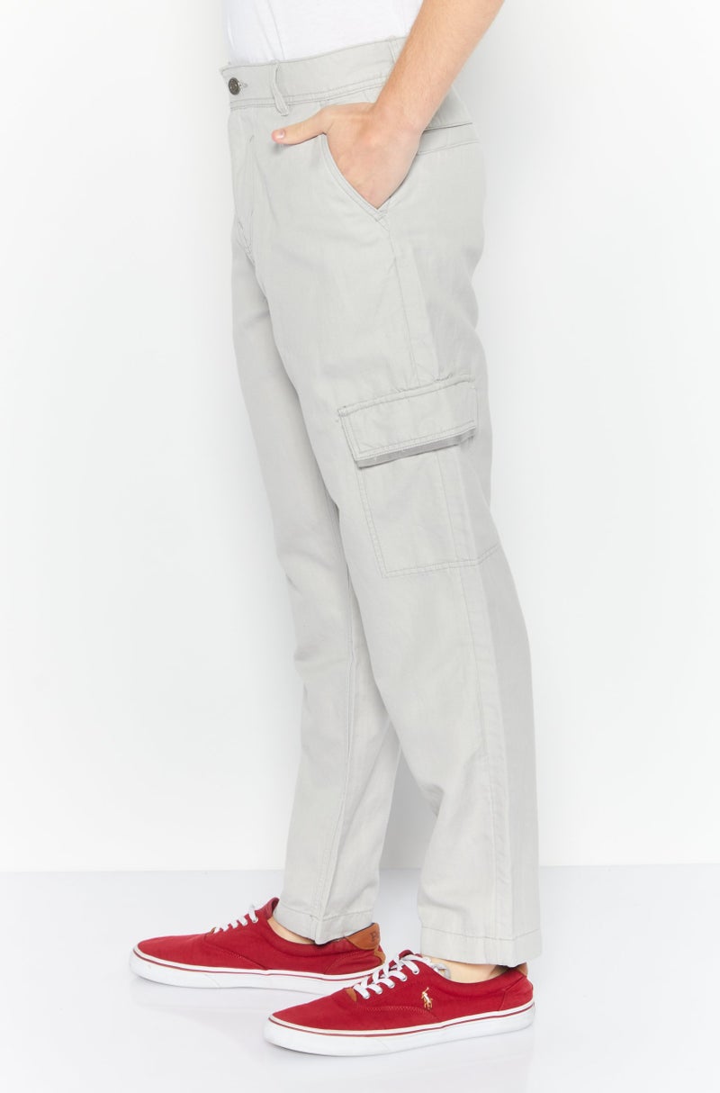 ESPRIT سروال كارجو عادي للرجال، رمادي فاتح - Image 3