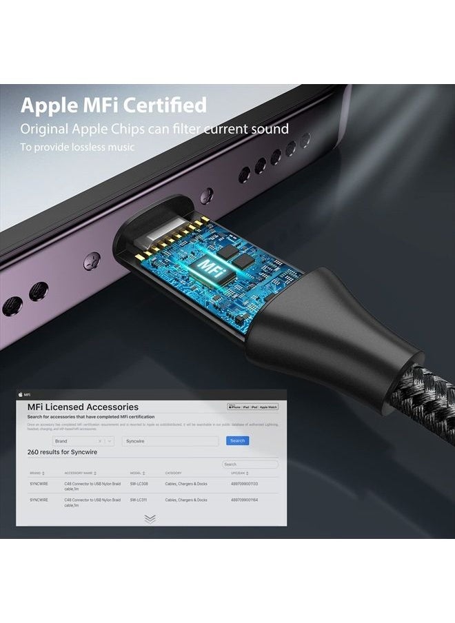 Syncwire - [Apple MFI Certified] iPhone Headphone Adapter, Syncwire iPhone Aux Jack Adapter, Lightning to 3.5mm Dongle for iPhone 14/13/12/11 Pro Max/Pro/Plus/Mini/XR/XS/8/7 Plus-Black 10cm - Image 1