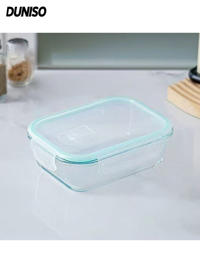 DUNISO Microwave Heating Lunch Box,High Borosilicate Glass Bowls,Airtight Lunch Containers for Microwave, Oven, Freezer and Dishwasher 680ml ﻿ - Image 1
