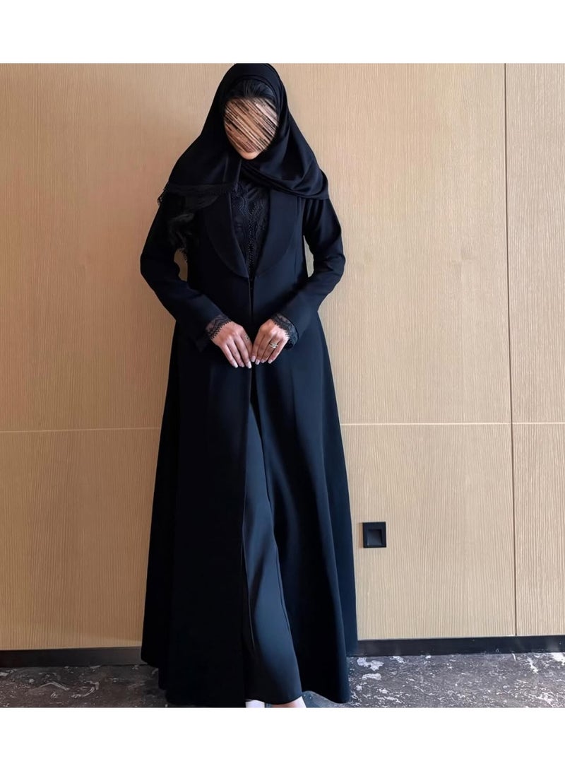 عباية قمرة بقصة كتف من عبايات سيفا للنساء، كتان كوري، مع طرحة ونقاب - Image 3