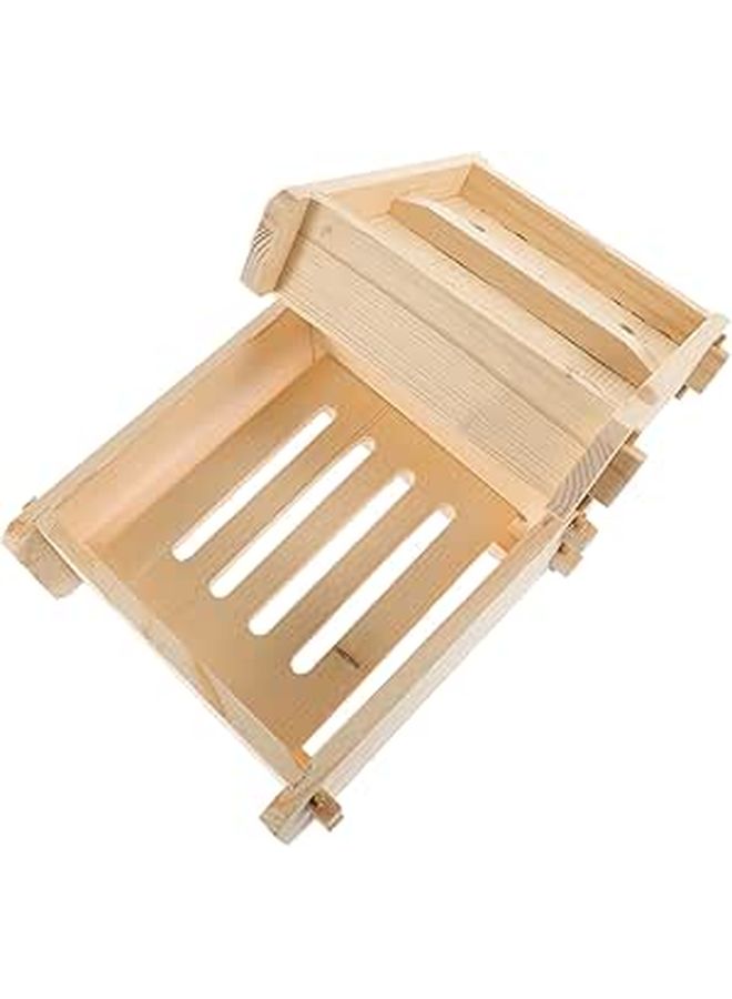 Square Wooden Dumpling Steamer Basket 5 Inch With Lid For Dim Sum Vegetables Kitchen - Image 1