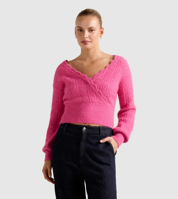 Forever New Kylie Stitch Wrap Sweater