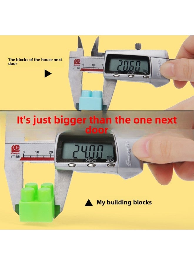 Loquat Children's Plastic Building Blocks Table Puzzle Assembled Assembled Toys Puzzle Large Particles Large Baby Intelligence Development Brain-Color:205 Bright Colors 【free Locomotive + Storage Box + Ins - Image 4