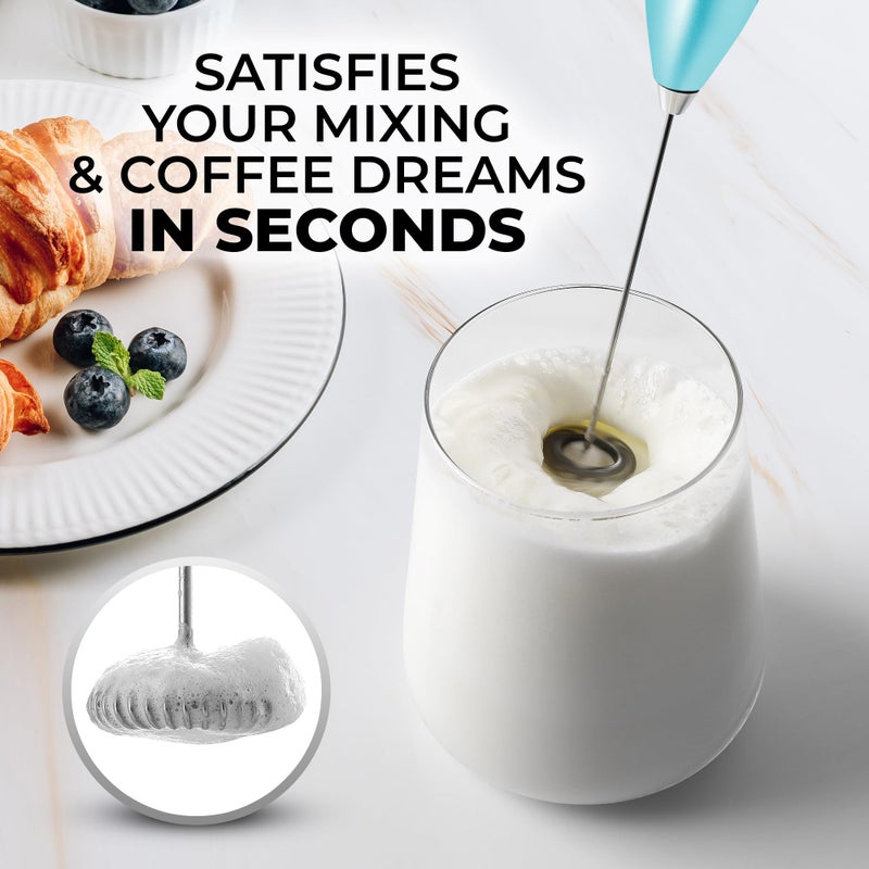 Zulay Kitchen Powerful Milk Frother Wand - Ultra Fast Handheld Drink Mixer - Electric Whisk Foam Maker for Coffee, Lattes, Cappuccino, Frappe, Matcha & Coffee Creamer - Milk Boss Cotton Candy - Image 2