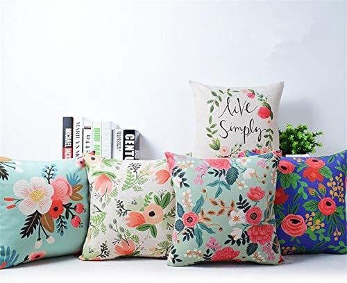 A CUBE LUXURY SOLUTIONS A CUBE LUXURY SOLUTIONS Cushion Covers 16 inch x 16 inch Set of 5 Pack of 5 40 cm40 cm Green  - Image 1