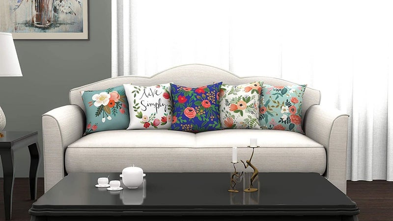 A CUBE LUXURY SOLUTIONS A CUBE LUXURY SOLUTIONS Cushion Covers 16 inch x 16 inch Set of 5 Pack of 5 40 cm40 cm Green  - Image 2