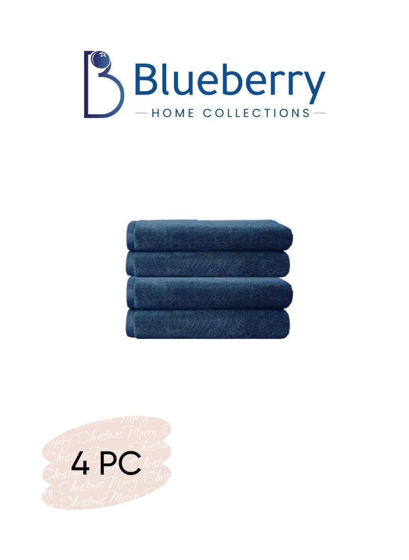 Blueberry Set of 4 - Bath Towel -100% cotton Large Size Highly Absorbent And Super Durable,colour - Navy  Blue - Image 1