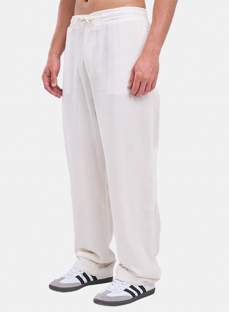 bowline Elastic Waistband Textured Cotton Sweatpants - Image 2