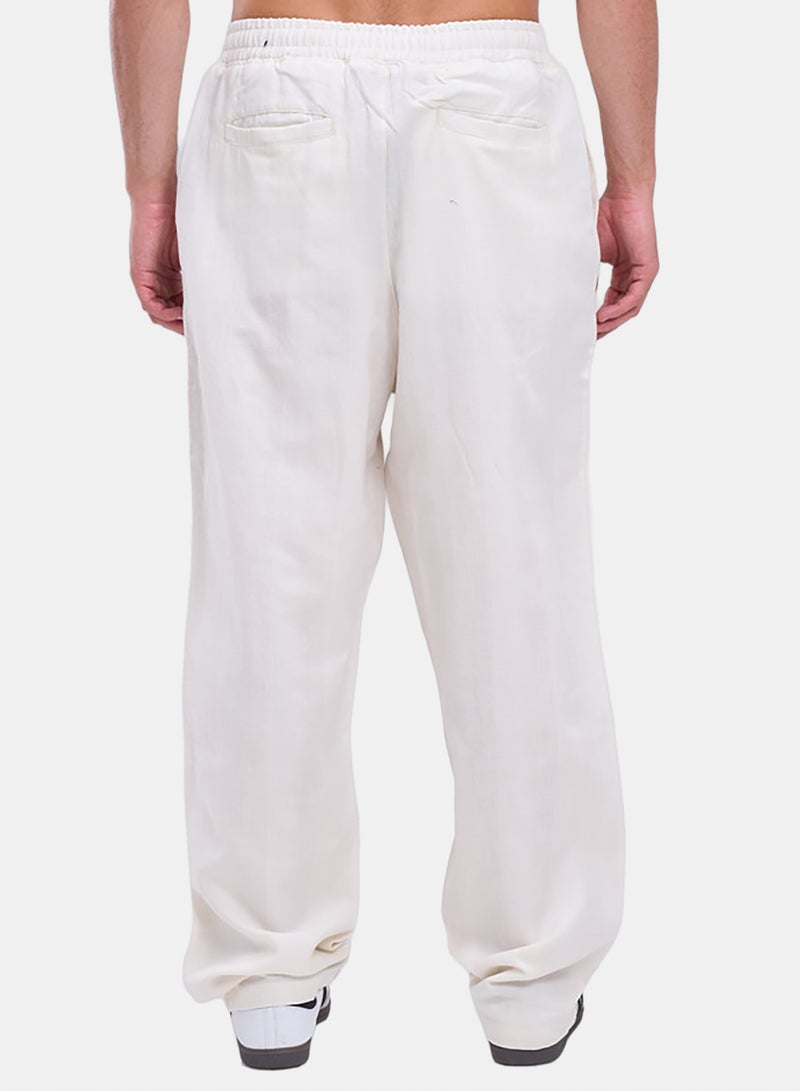 bowline Elastic Waistband Textured Cotton Sweatpants - Image 3