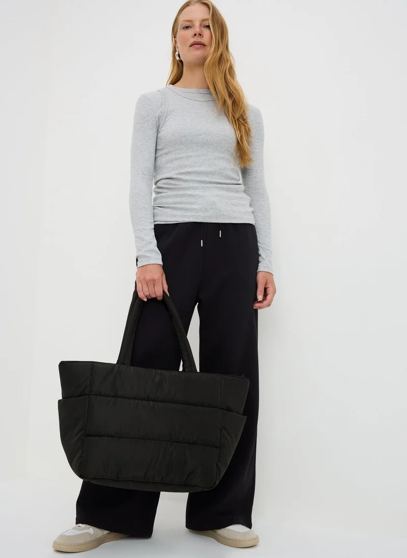 Matalan Black Nylon Padded Tote Bag