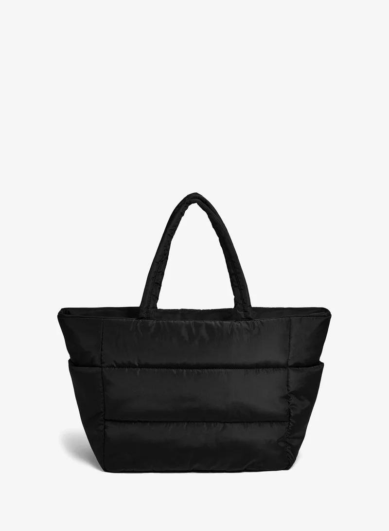 Matalan Black Nylon Padded Tote Bag