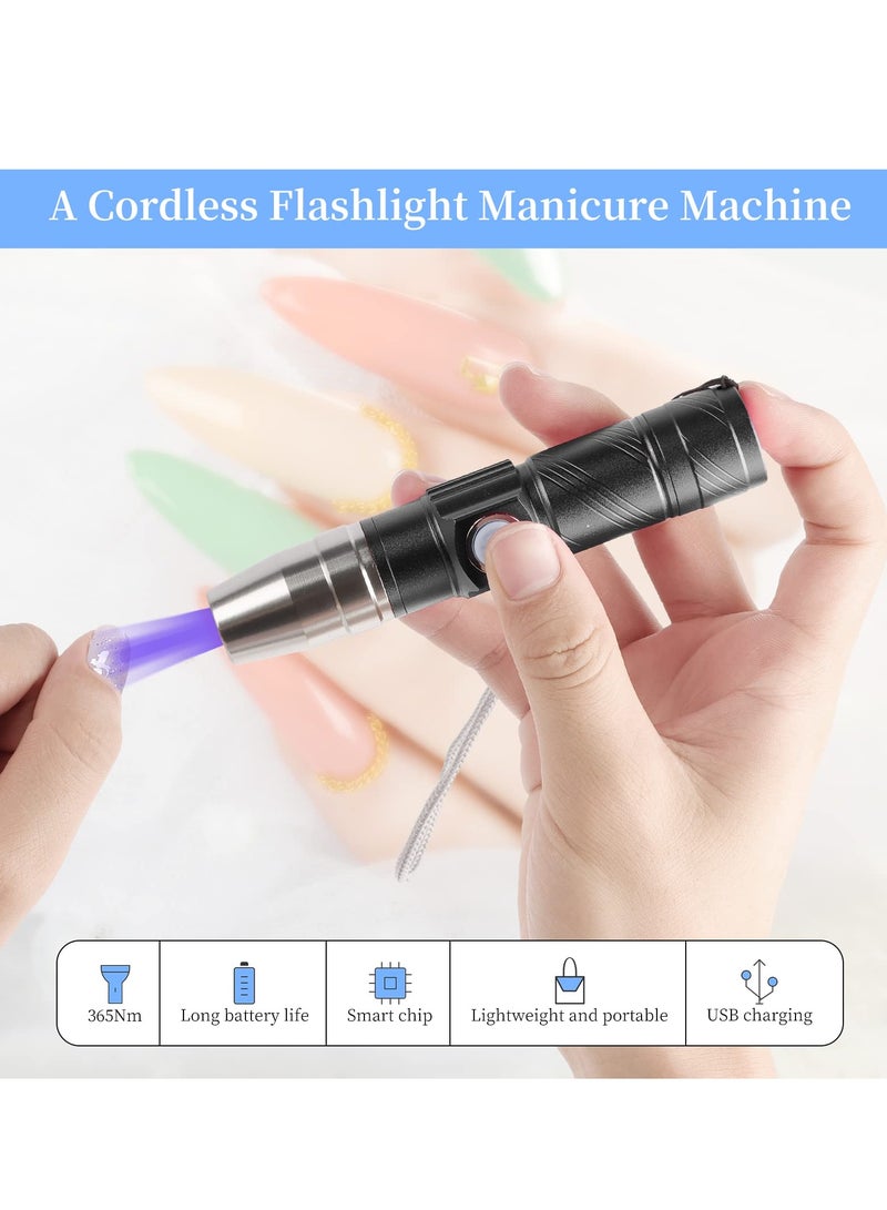 SYOSI Mini Led Nail Lamp, Portable UV Flashlights Light for Gel Nails, Rechargeable Gel UV Led Nail Lamp, Gel Uv Led Nail Lamp for Girl Woman Home, Black - Image 4