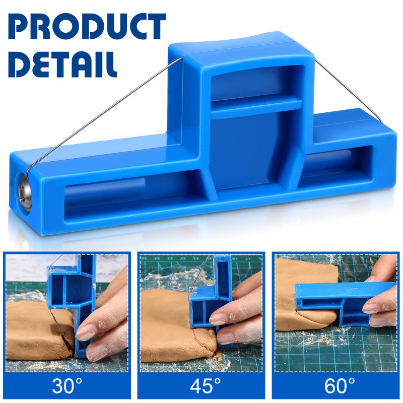 Lanties Angle Cutting Clay Tool Steel Wire Bevel Cutter Small Pottery Angle Clay Trimming Tool Plastic Ceramic Wire Small Pottery Cutter for Ceramics and Sculpting, 2.7 x 1.1 x 0.4 Inch - Image 3