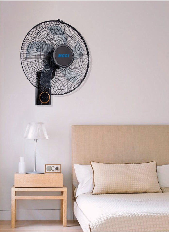 MODI - 16" Wall Fan| High Performance Fan with 3-Speed Controls, 5 Leaf Blades and Remote Control | Adjustable Tilt Angle and Efficient Cooling| High Performance Motor for High Speed Wind With Timer - Image 1