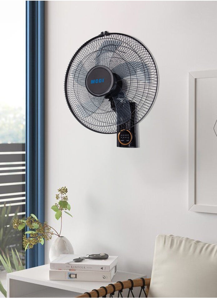 MODI - 16" Wall Fan| High Performance Fan with 3-Speed Controls, 5 Leaf Blades and Remote Control | Adjustable Tilt Angle and Efficient Cooling| High Performance Motor for High Speed Wind With Timer - Image 1