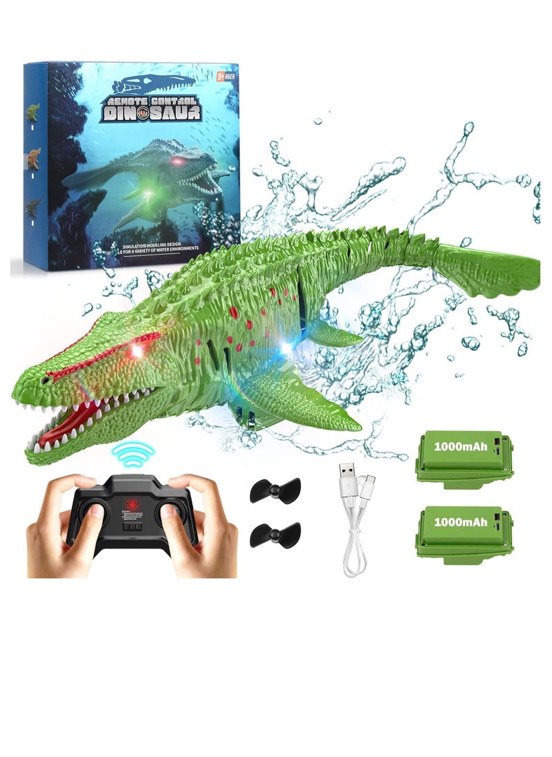 lakia - Remote Control Dinosaur, 2.4G Water Toys RC Boat with LED Lights Module Batteries Boat for Swimming Pool Lake Bathroom Bath Birthday Party Kids Boys Girls - Image 1