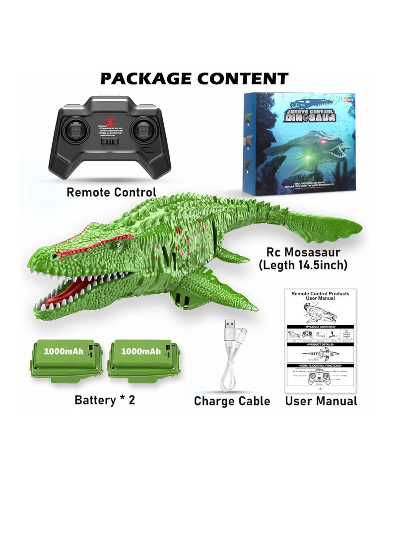 lakia - Remote Control Dinosaur, 2.4G Water Toys RC Boat with LED Lights Module Batteries Boat for Swimming Pool Lake Bathroom Bath Birthday Party Kids Boys Girls - Image 1