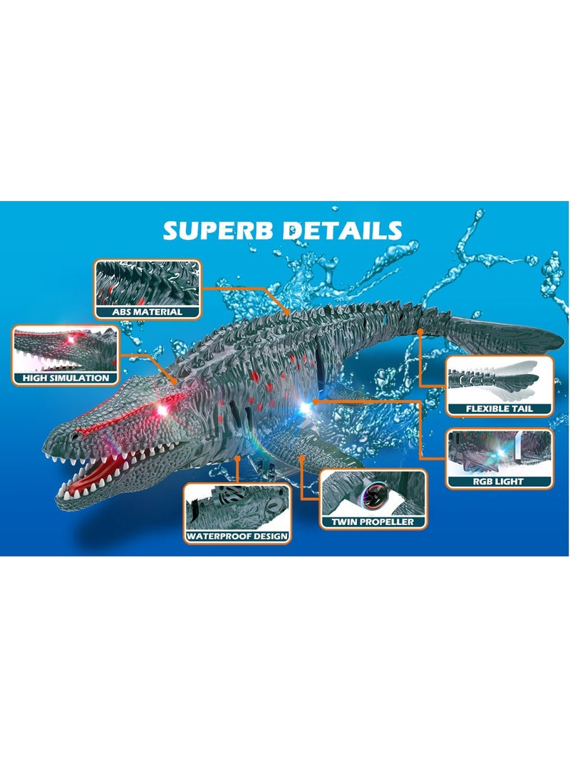 lakia - Remote Control Dinosaur, 2.4G Water Toys RC Boat with LED Lights Module Batteries Boat for Swimming Pool Lake Bathroom Bath Birthday Party Kids Boys Girls - Image 1