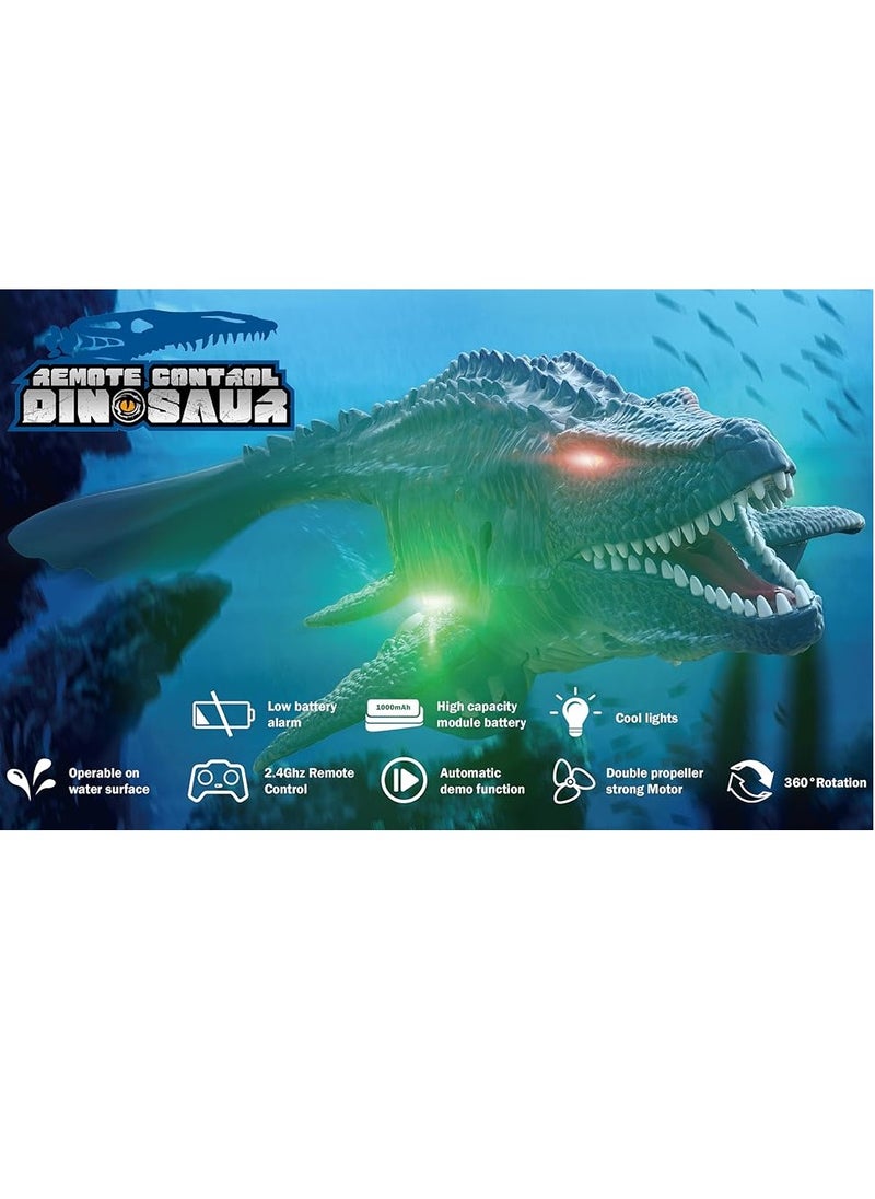 lakia - Remote Control Dinosaur, 2.4G Water Toys RC Boat with LED Lights Module Batteries Boat for Swimming Pool Lake Bathroom Bath Birthday Party Kids Boys Girls - Image 1
