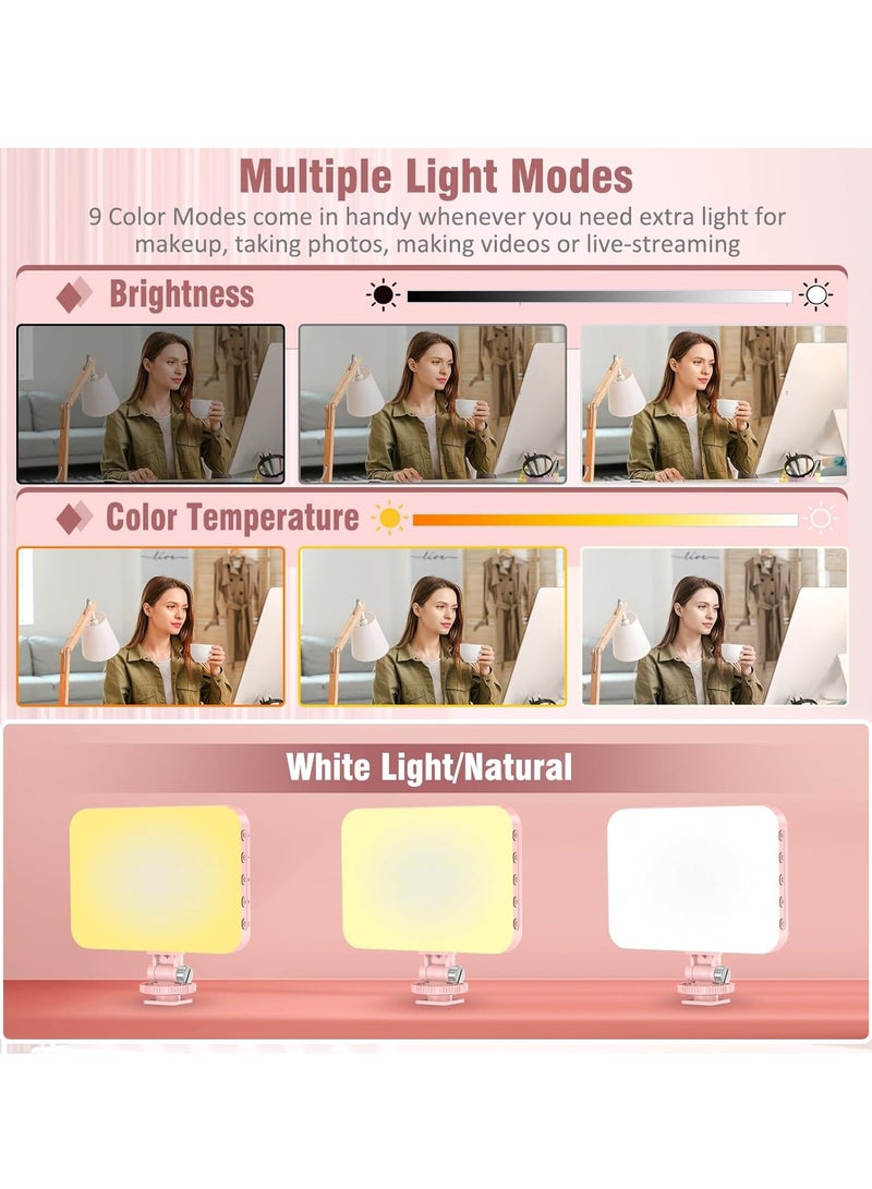 60 LED Portable Selfie Light Video Conference Lighting with Clip  Camera Tripod Adapter Rechargeable 2200mAh CRI 97+, 3 Light Modes for Phone iPhone Webcam Laptop Photo Makeup - Image 3