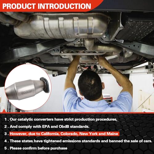 ZHRUIHAN Catalytic Converter Kit Compatible with NV1500, NV2500, NV3500 2012-2017 & Frontier 2005-2019 & Pathfinder 2005-2012 & Xterra 2005-2015 & Equator 2009-2012 4.0L V6 engine, EPA Compliant - Image 3
