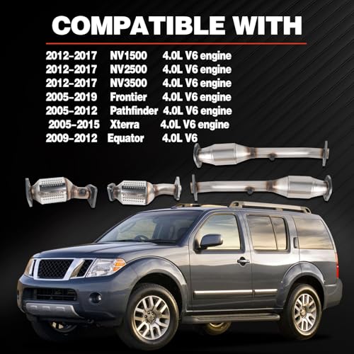 ZHRUIHAN Catalytic Converter Kit Compatible with NV1500, NV2500, NV3500 2012-2017 & Frontier 2005-2019 & Pathfinder 2005-2012 & Xterra 2005-2015 & Equator 2009-2012 4.0L V6 engine, EPA Compliant - Image 2
