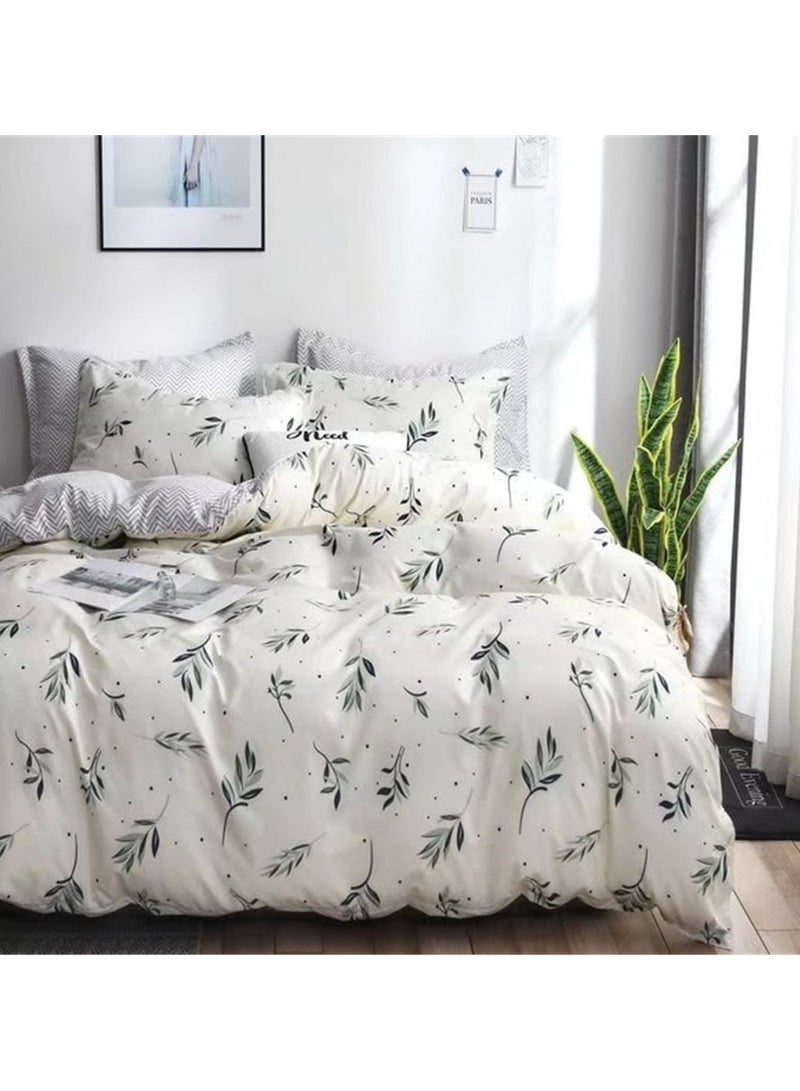 Fitted Bed Sheet Set 4PCS Single Size  Soft and Breathable Duvet Cover Set Includes 1 Duvet Cover 160x200 cm 1 Fitted Sheet 120x200+25 cm and 2 Pillowcases 48*74cm