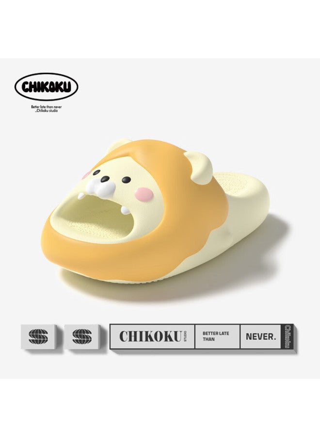 Chikoku Lion Shark Cute Cartoon Slippers Women Summer Home Thick Bottom Comfortable Soft Bottom Couple Home Cool Drag Men - Image 4