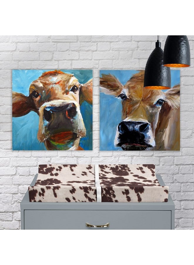 Sweet Potatoes Western Cowboy Changing Pad Cover Super Soft Brown Cowhide - Image 2