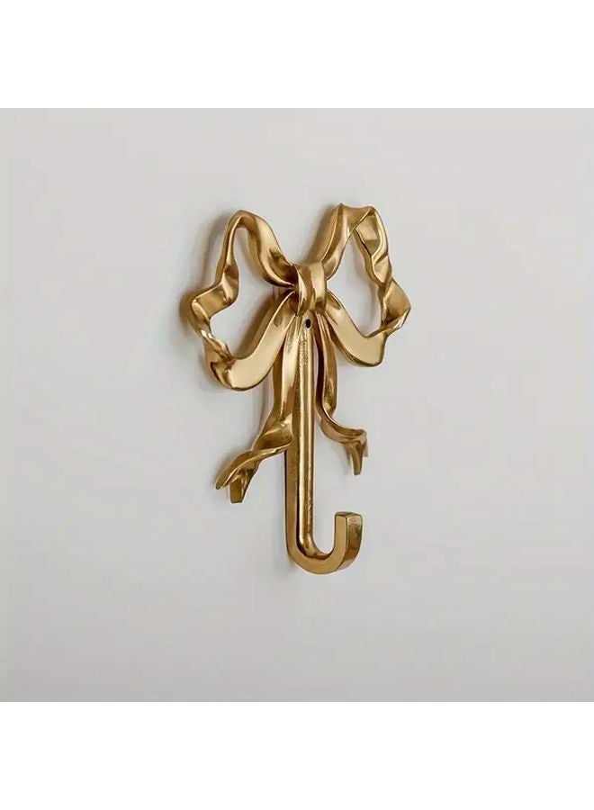2pcs Vintage Nordic Bowknot Wall Hooks Solid Brass Coat Hat Hangers For Bedroom - Image 5