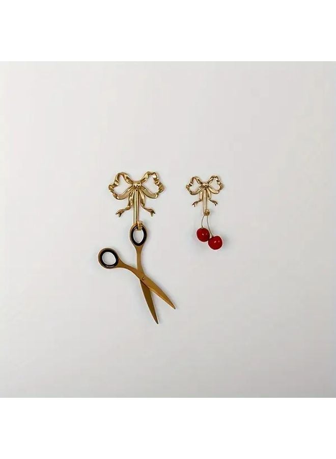 2pcs Vintage Nordic Bowknot Wall Hooks Solid Brass Coat Hat Hangers For Bedroom - Image 3