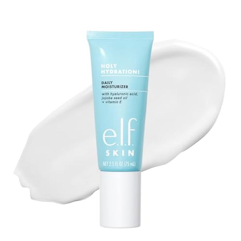 elf e.l.f. SKIN Holy Hydration! Daily Hydration Moisturizer, Ultra-Hydrating Formula, Infused with Aloe, Jojoba Oil & Shea Butter, Vegan & Cruelty-Free, 2.53 Fl Oz - Image 1