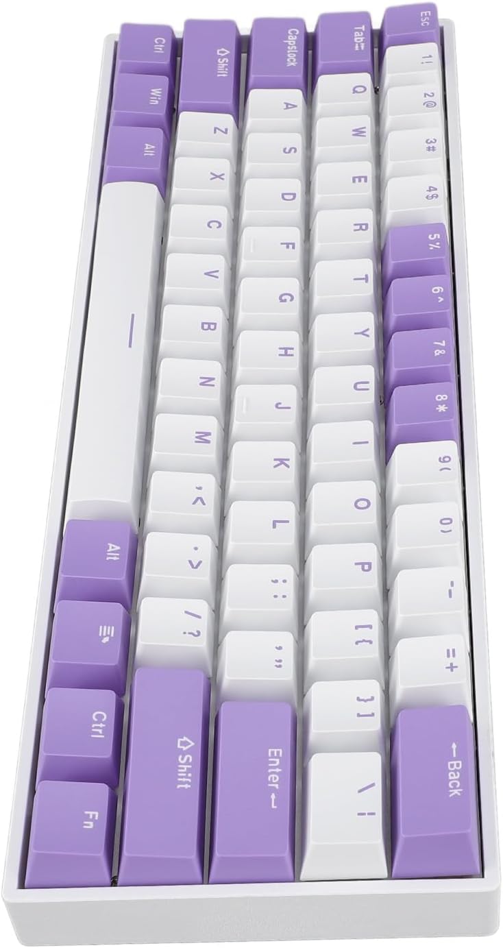 Asixxsix Mechanical Gaming Keyboard, 61 Keys 60% Layout Red Switch USB C Wired, 60 Percent Gaming Keyboard, RGB with Customizable RGB Backlit Hot Swappable for PC Laptop - Image 3