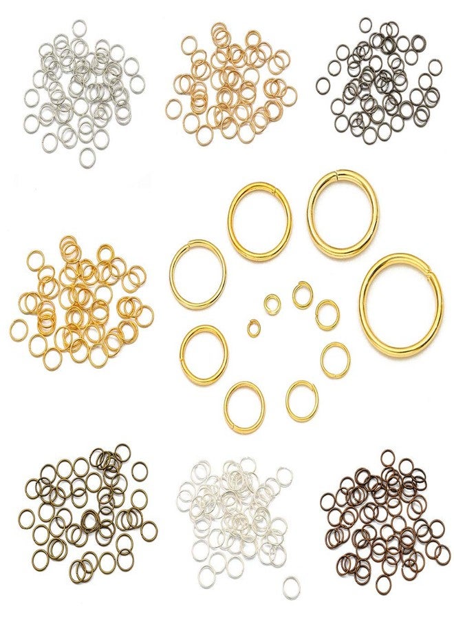 Zhiheng 1370pcs Assorted 7 Sizes 3mm-10mm Round Open Jump Ring Split Rings Jewelry Findings Connector for Earring Bracelet Necklace Keychain Accessories (Black) - Image 3