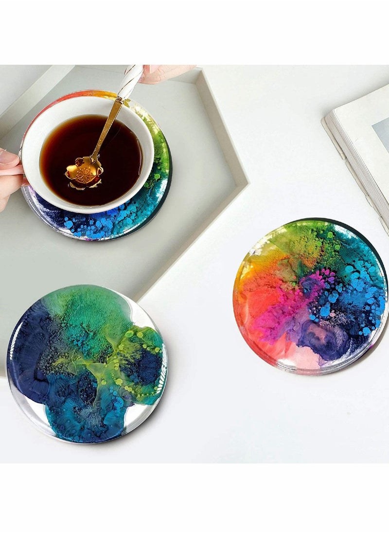 Excefore - Coaster Resin Mould,4PCS Silicone Mould for Epoxy with Storage Box Mould, Upgraded Moulds Casting, DIY Resin, Cups Mats, Home Decoration - Image 1