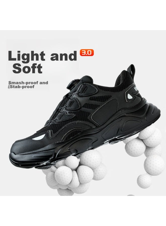 Dinggu Dinggu Safety Shoes For Men, Breathable, Lightweight, Smart Buckle, Anti-Smashing, Anti-Puncture, Steel Toe Cap Work Shoes Jd1168Hei43 - Image 5