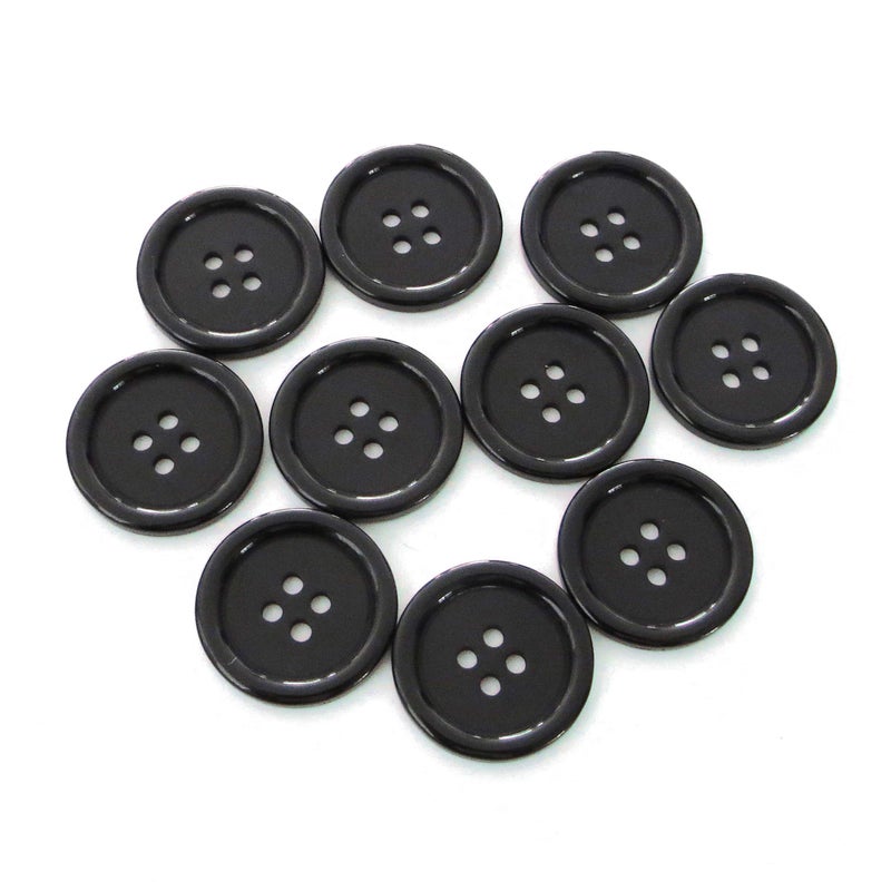 Seeking ROAM Buttons 1 Inch 1 4 Hole 10 Pieces  White Black Clear  Sewing Crafts Replacement Button Perfect for Crafts Coats Shirts Pants Shorts Cardigans Blazers Skirts Black