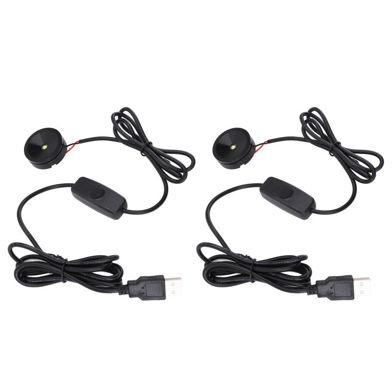 أضواء LED موجهة قابلة للتعتيم مع كابل طويل بطول 6.6 قدم ومفتاح تعتيم متدرج - أضواء USB موجهة بتصميم مضغوط لخزائن العرض وخزائن المجوهرات - Image 3