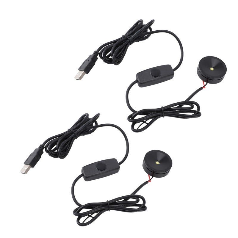 أضواء LED موجهة قابلة للتعتيم مع كابل طويل بطول 6.6 قدم ومفتاح تعتيم متدرج - أضواء USB موجهة بتصميم مضغوط لخزائن العرض وخزائن المجوهرات - Image 2