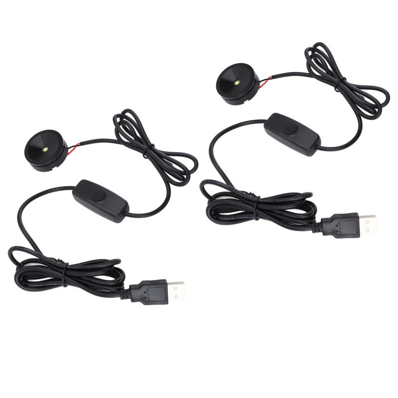 أضواء LED موجهة قابلة للتعتيم مع كابل طويل بطول 6.6 قدم ومفتاح تعتيم متدرج - أضواء USB موجهة بتصميم مضغوط لخزائن العرض وخزائن المجوهرات - Image 5