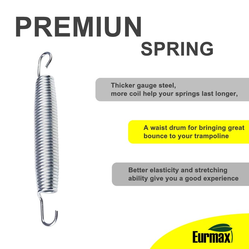 Eurmax Usa 7 Inches Trampoline Springs Heavy Duty Stainless Steel Replacement Springs With T Hook  20Pcs-Pack - Image 3